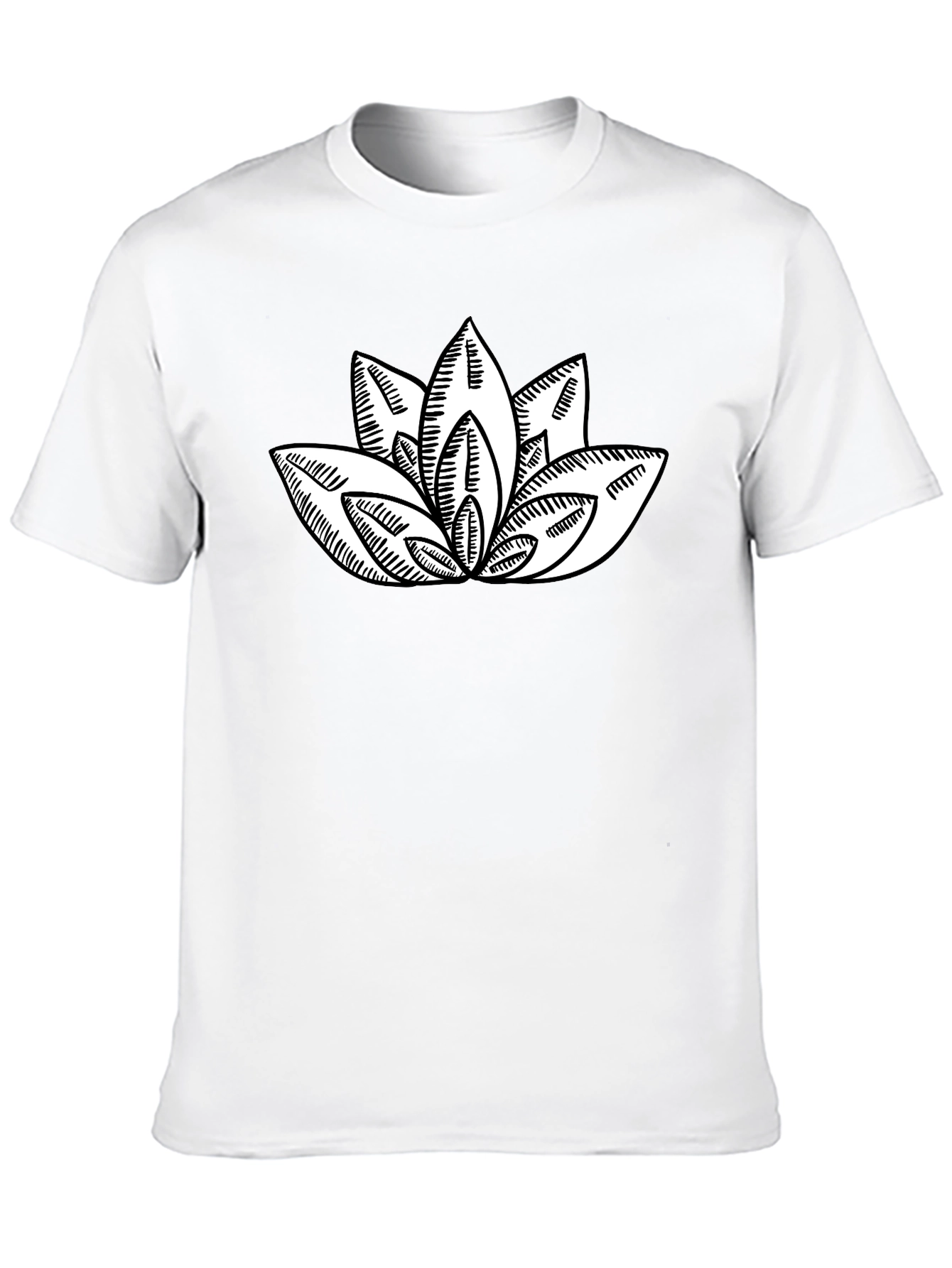 Lotus Flower Graphic Print Black T-Shirt