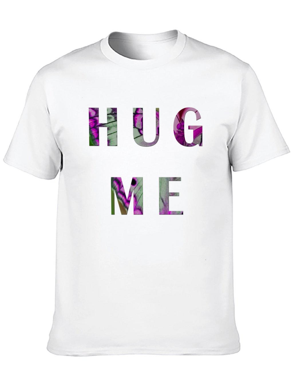 HUG ME Floral Graphic Black T-Shirt