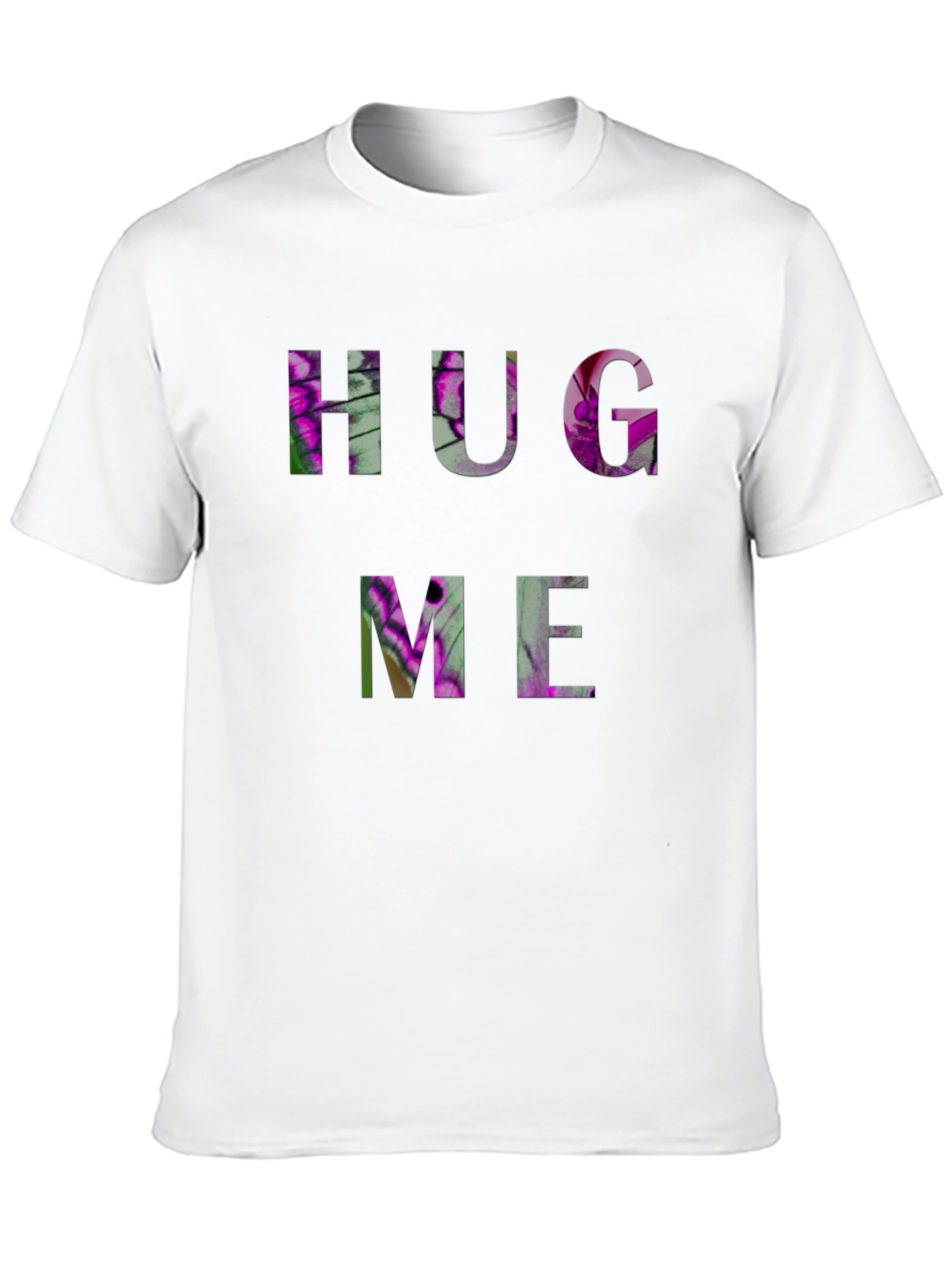 HUG ME Floral Graphic Black T-Shirt
