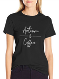 Autumn & Coffee Black T-Shirt