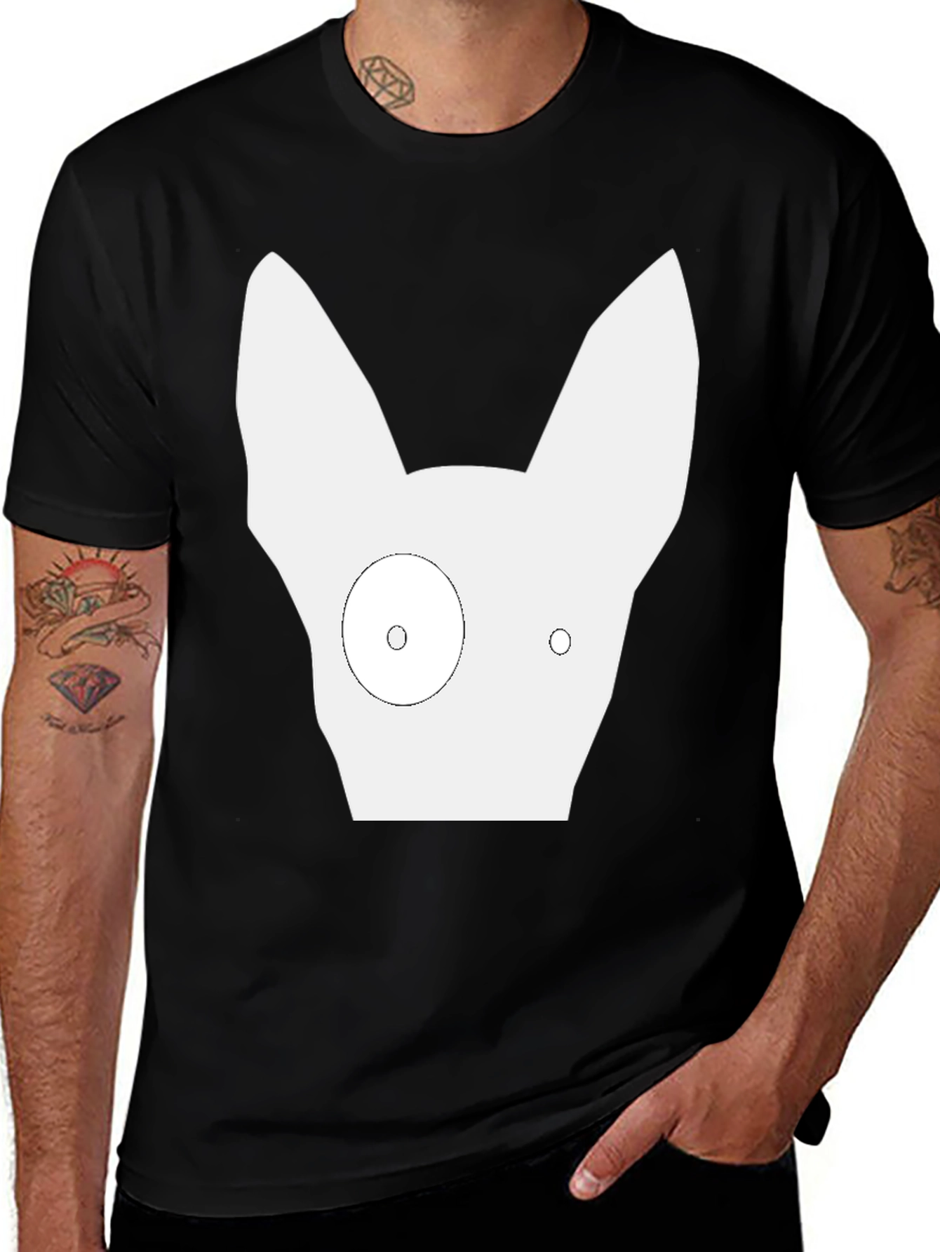 Abstract Dog Graphic Tee - Modern Minimalist Design