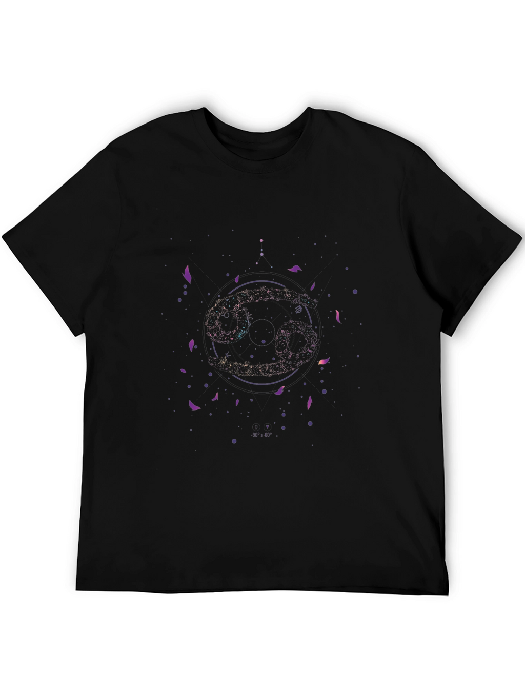 Zodiac Cancer Constellation Graphic Tee - Black