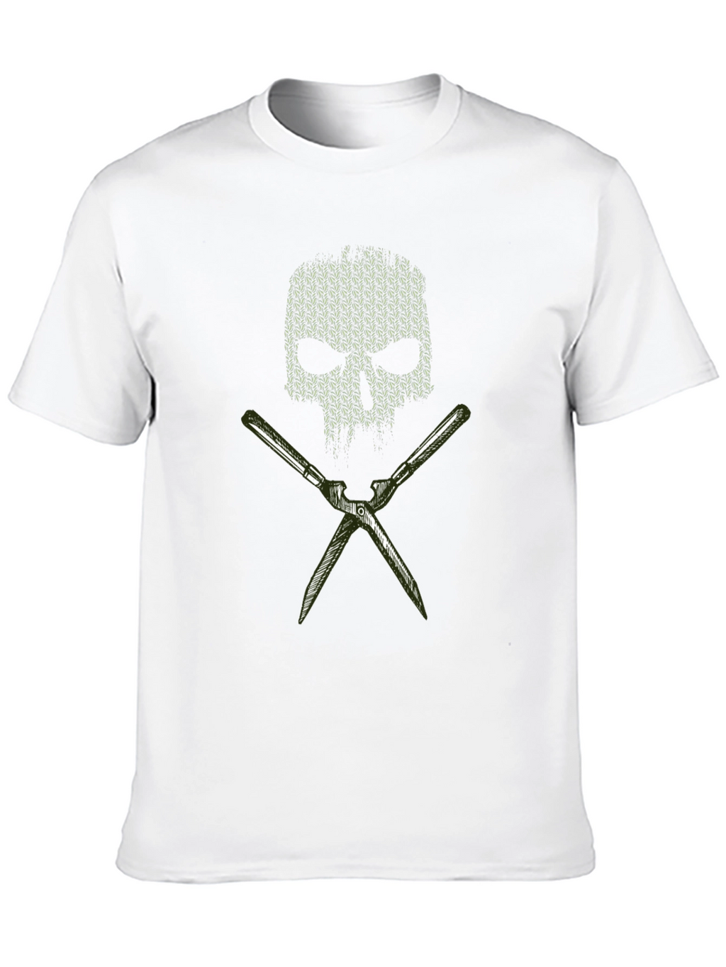 Skull and Shears Graphic Tee - Edgy Garden Style