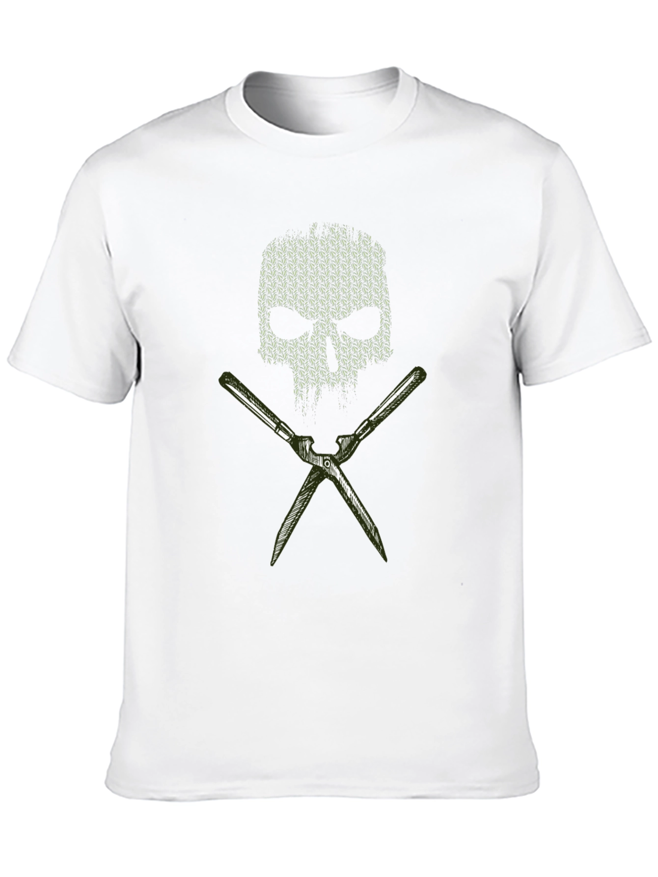 Skull and Shears Graphic Tee - Edgy Garden Style
