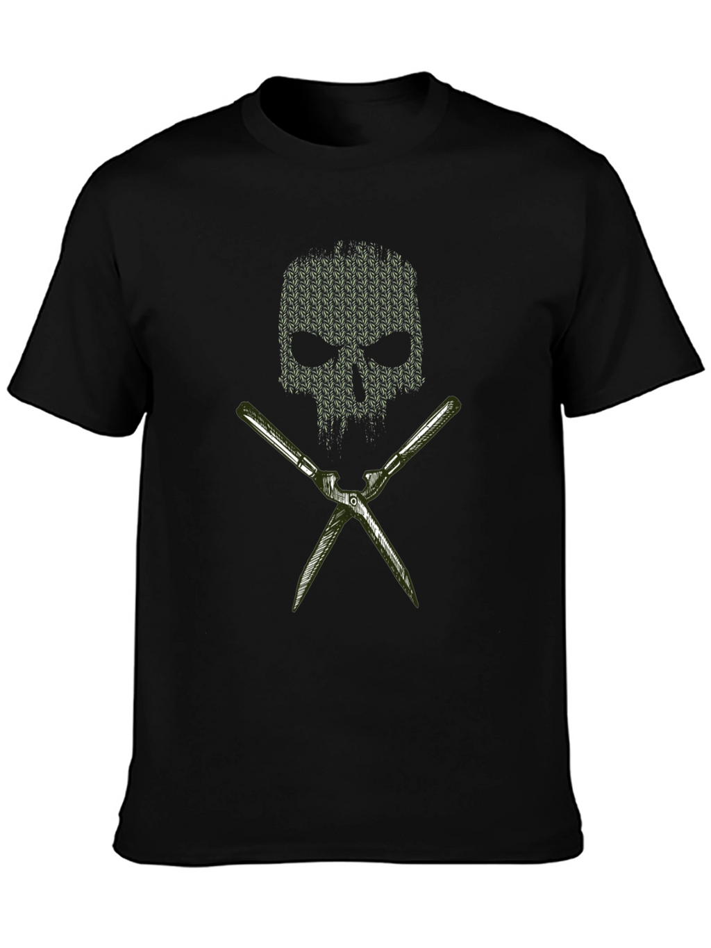 Skull and Shears Graphic Tee - Edgy Garden Style