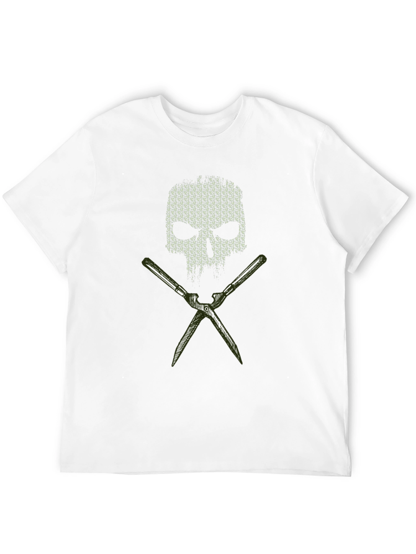 Skull and Shears Graphic Tee - Edgy Garden Style