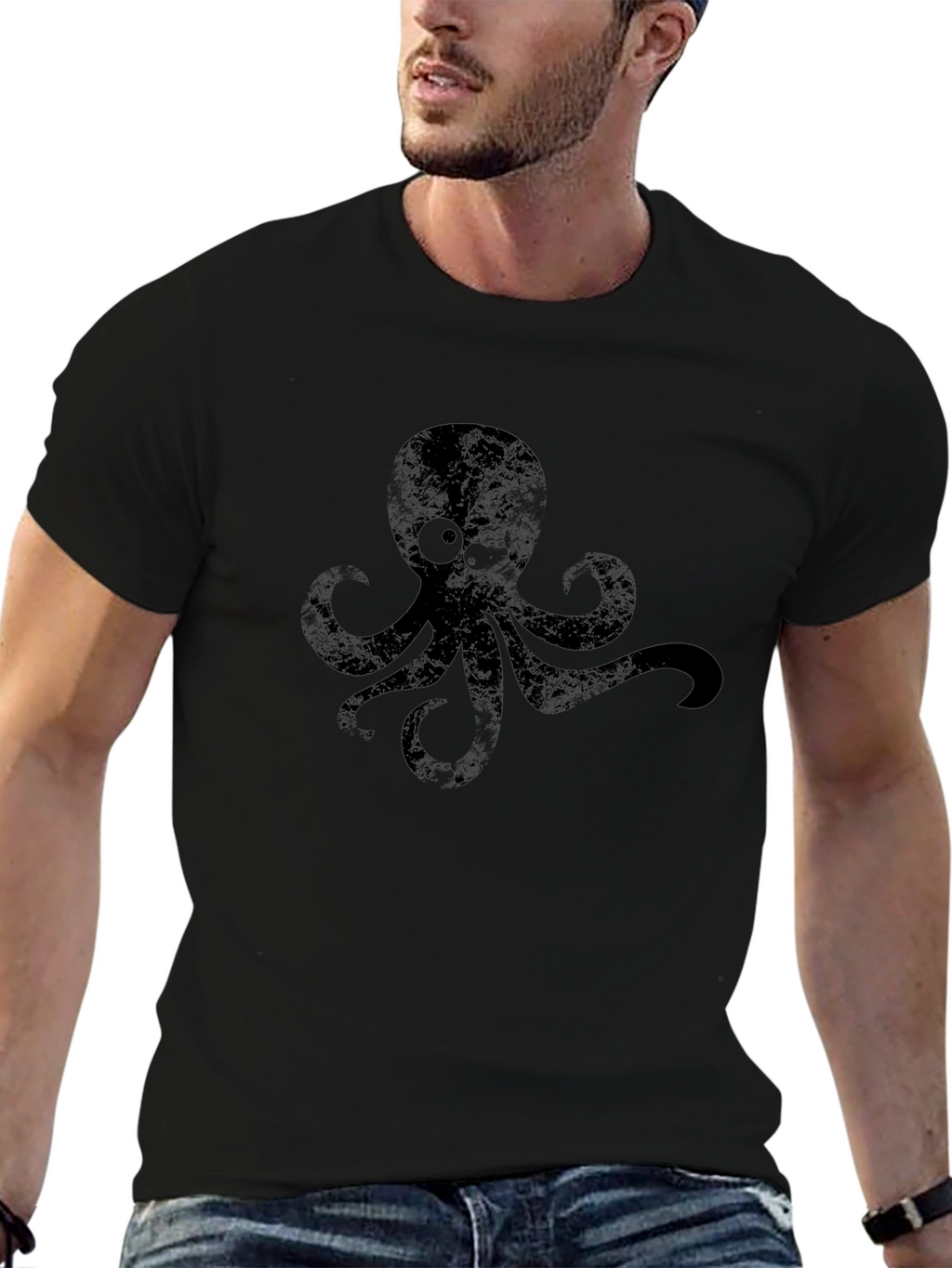 Black Octopus Graphic Tee - Trendy Casual Wear