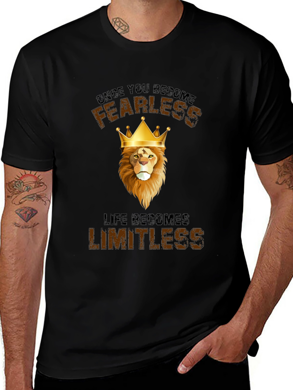 Fearless Lion Graphic T-Shirt