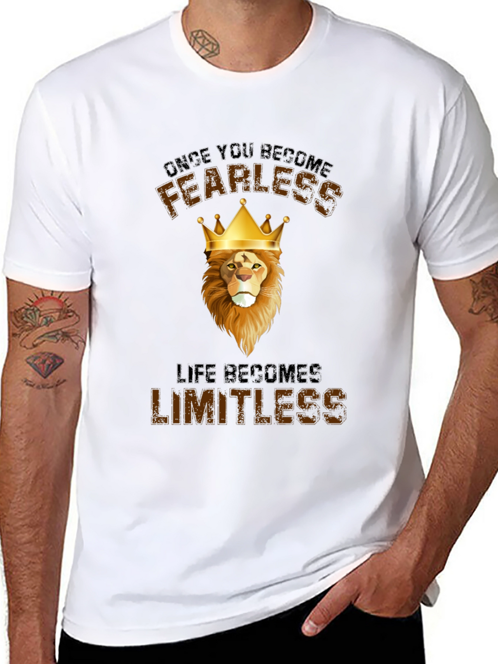 Fearless Lion Graphic T-Shirt