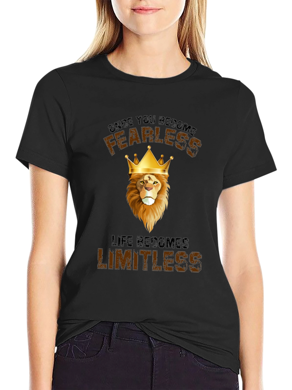 Fearless Lion Graphic T-Shirt