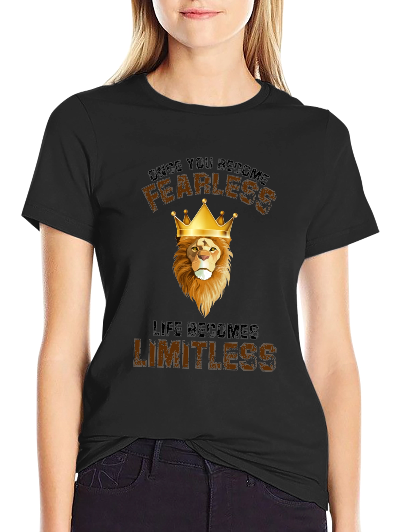 Fearless Lion Graphic T-Shirt