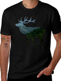 Nature Deer Black T-Shirt