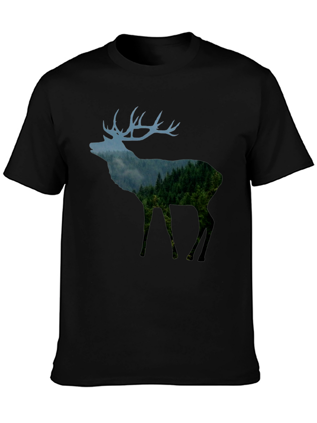 Nature Deer Black T-Shirt