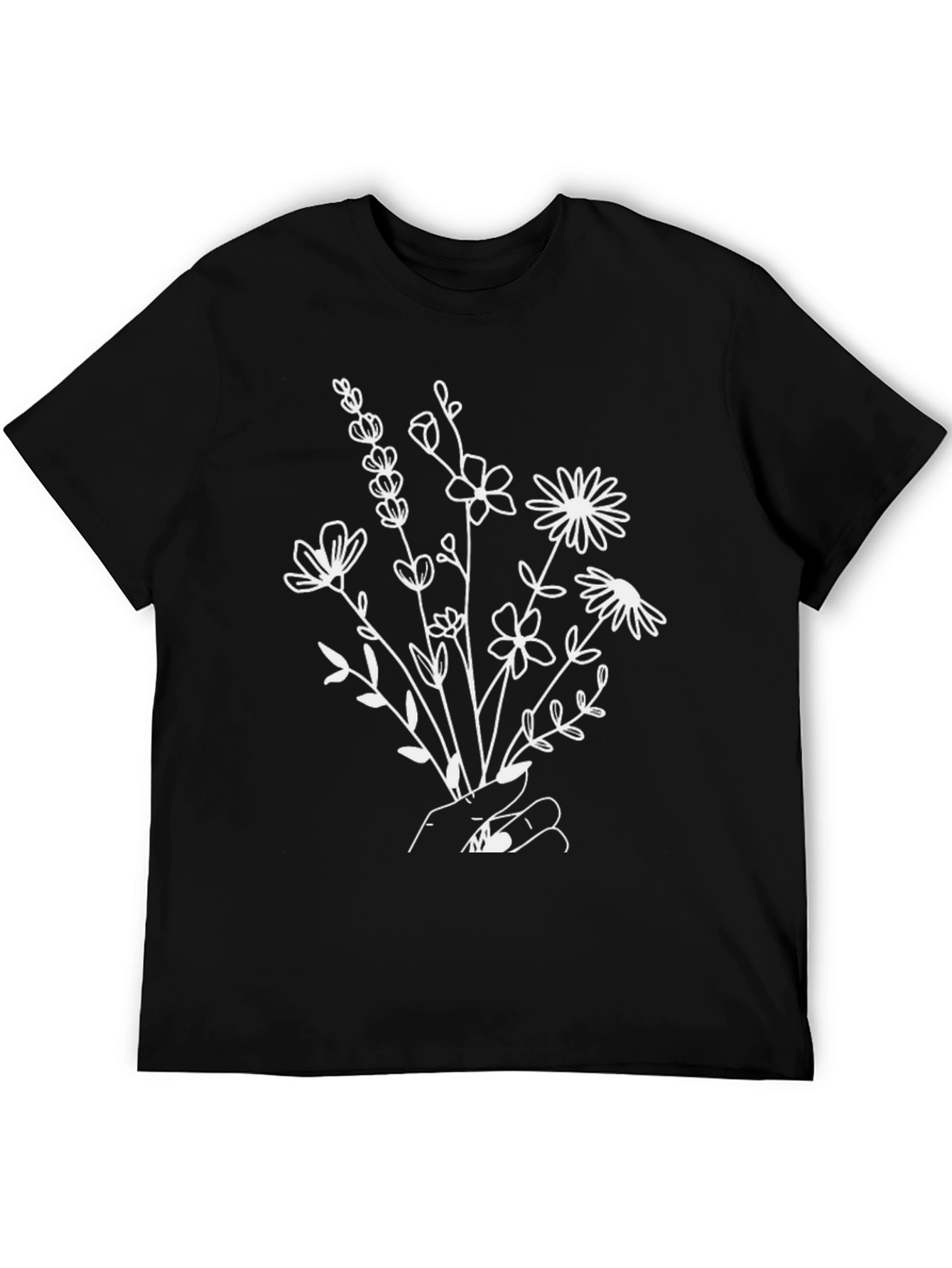 Floral Hand Graphic Tee - Black