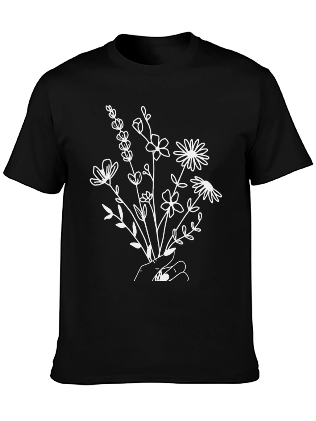 Floral Hand Graphic Tee - Black