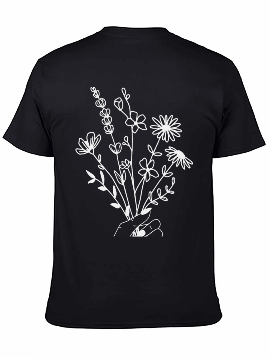 Floral Hand Graphic Tee - Black
