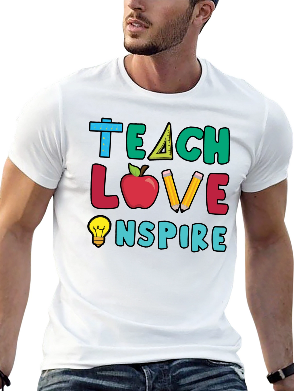 Teacher Graphic Tee - Teach Love Inspire