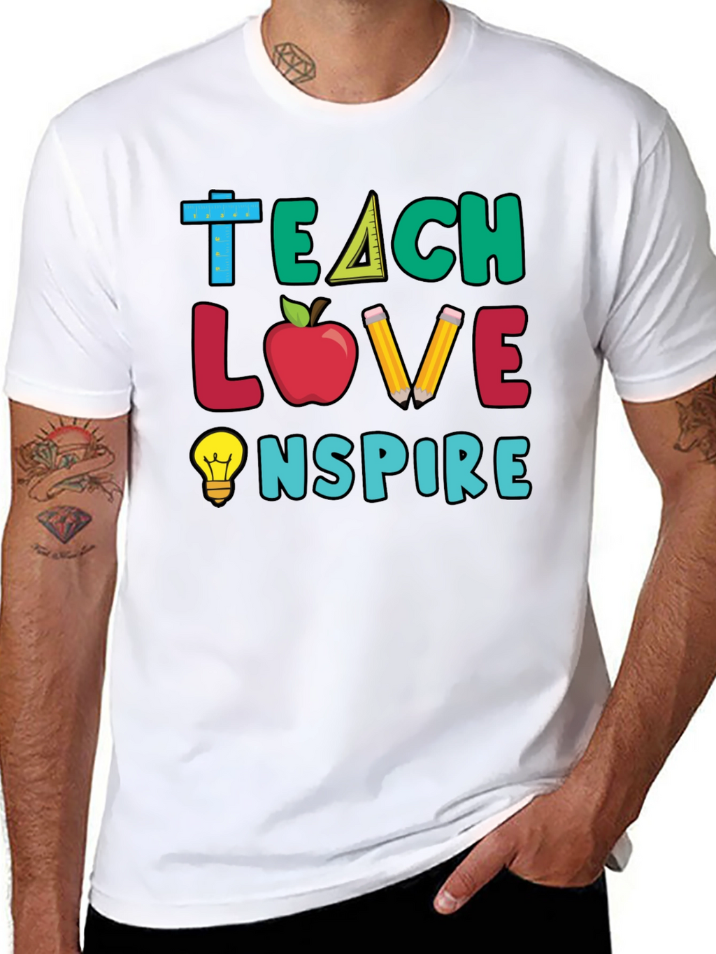 Teacher Graphic Tee - Teach Love Inspire