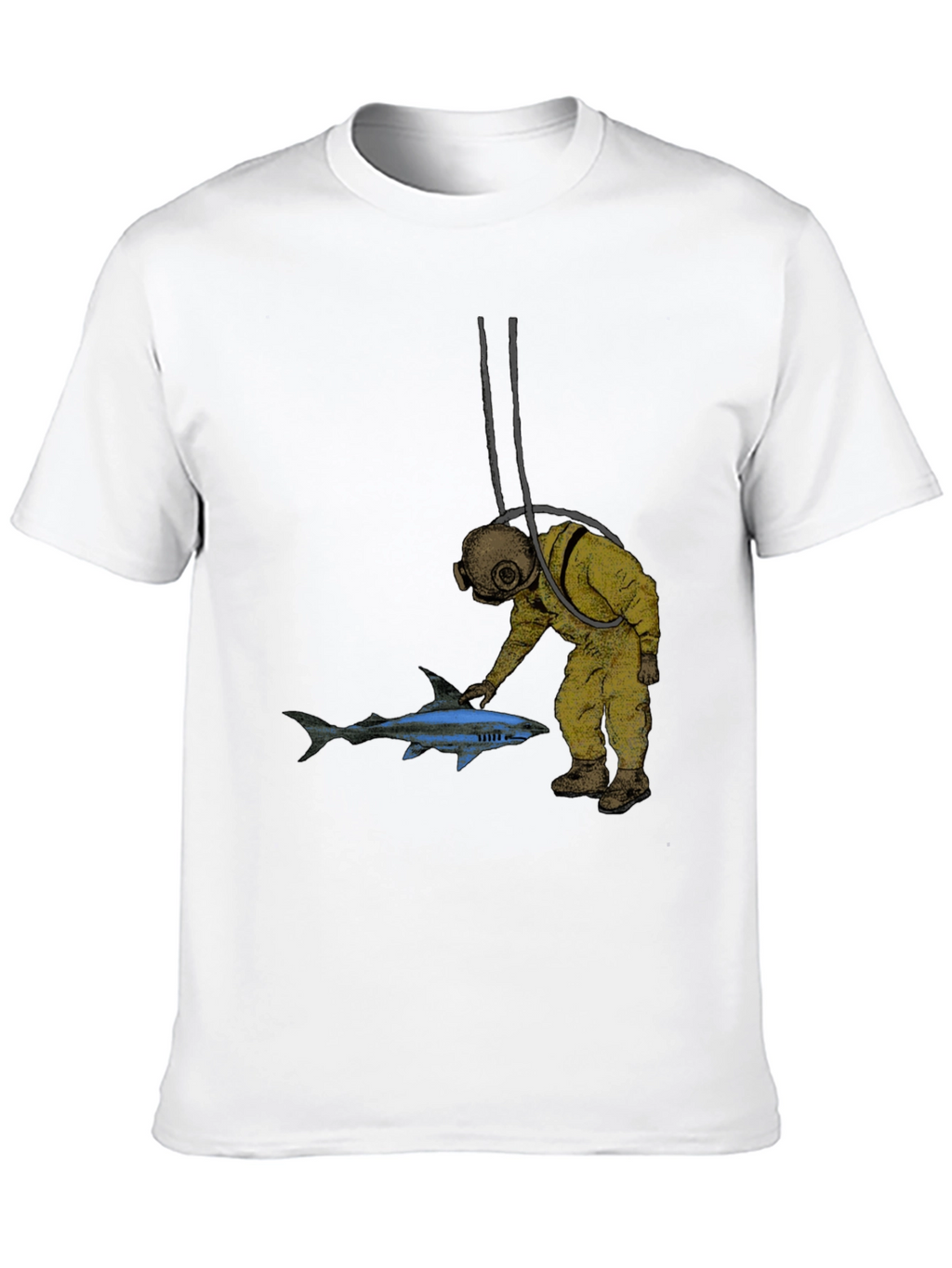 Diver & Shark Graphic Tee - Unique Design