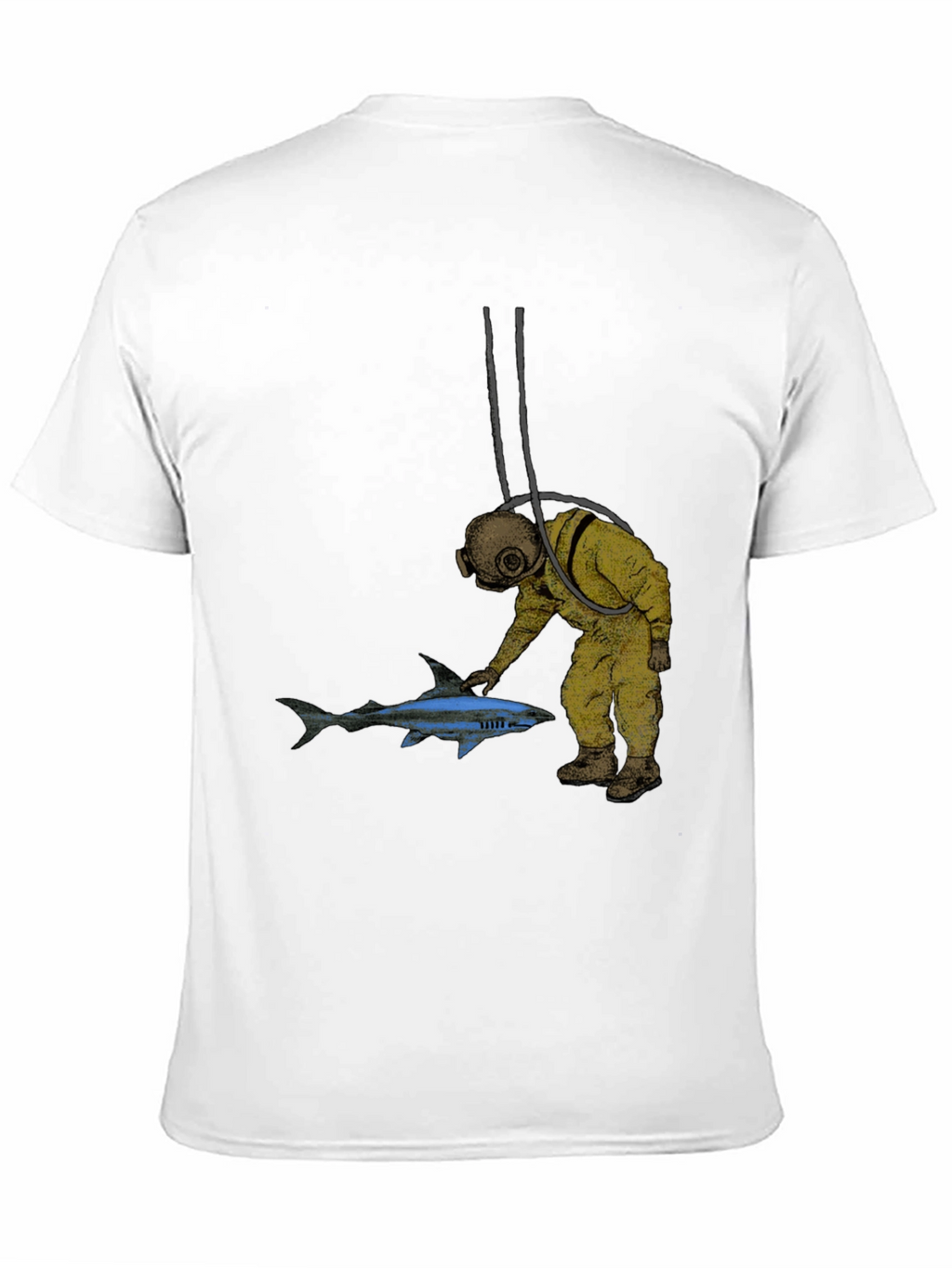 Diver & Shark Graphic Tee - Unique Design