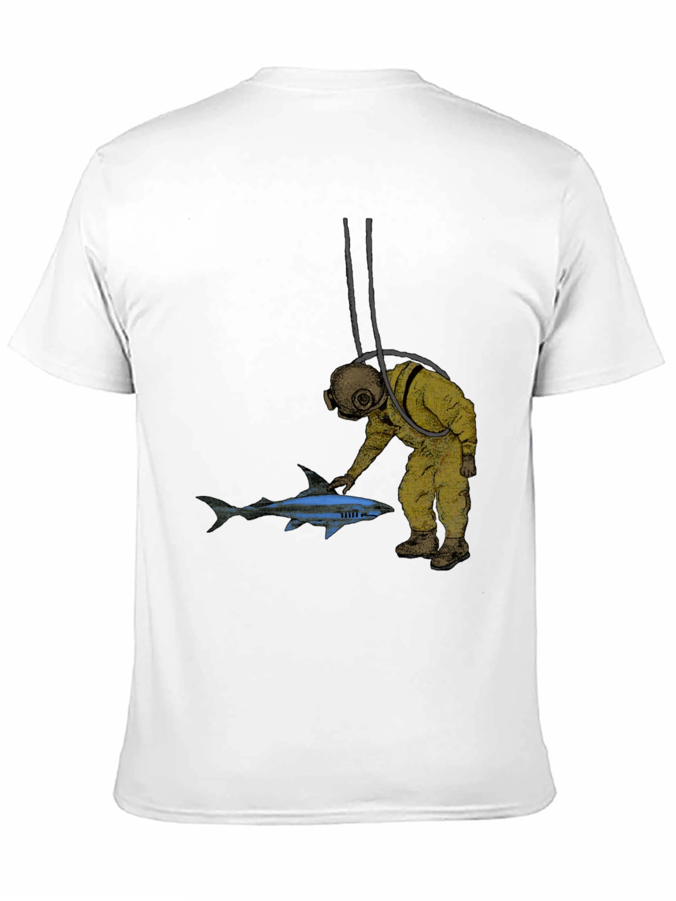 Diver & Shark Graphic Tee - Unique Design