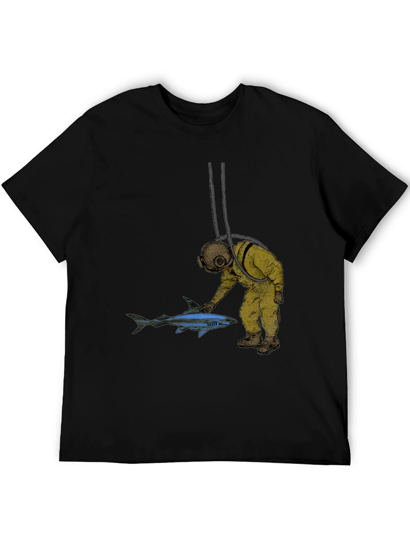 Diver & Shark Graphic Tee - Unique Design