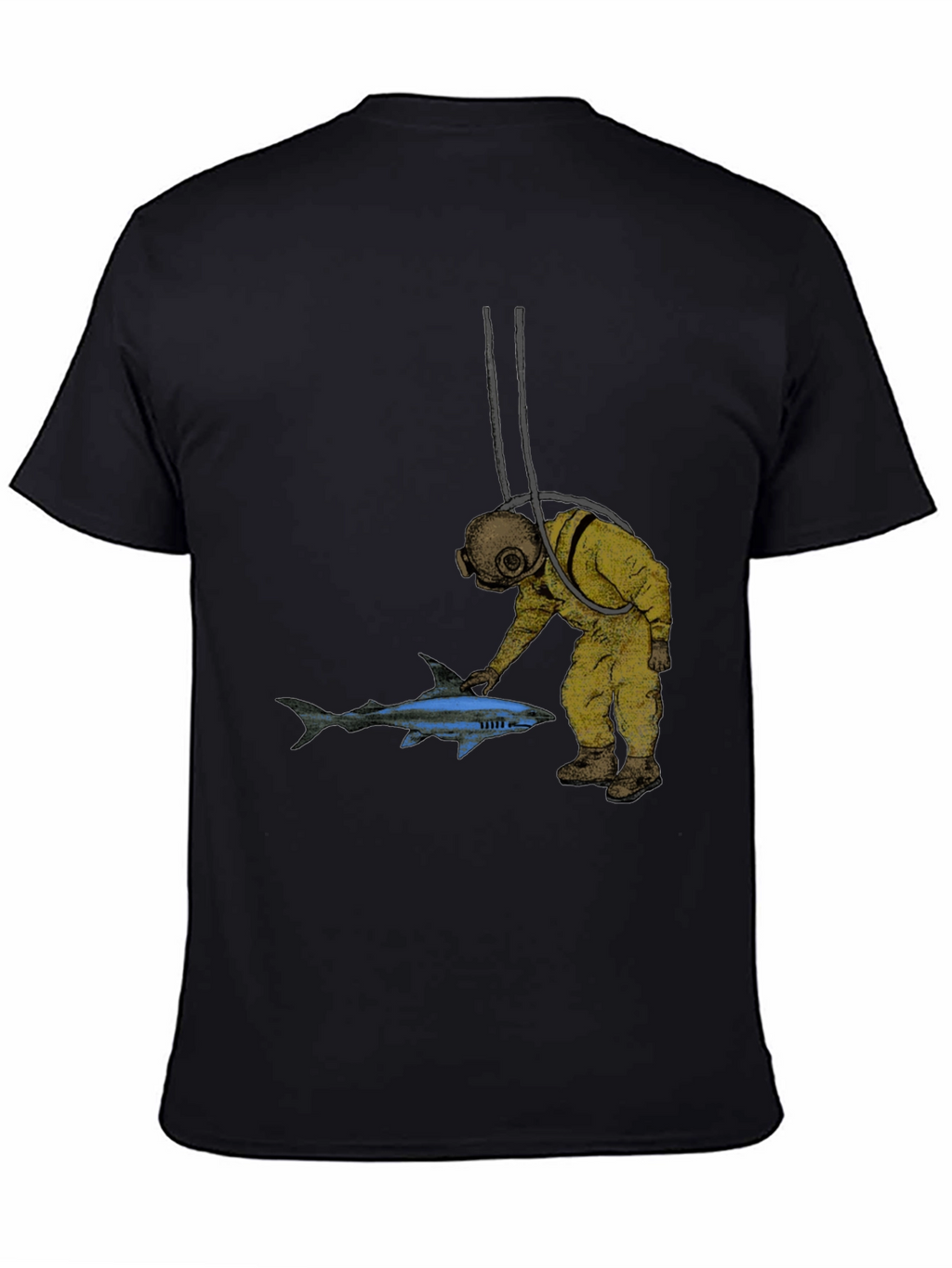 Diver & Shark Graphic Tee - Unique Design