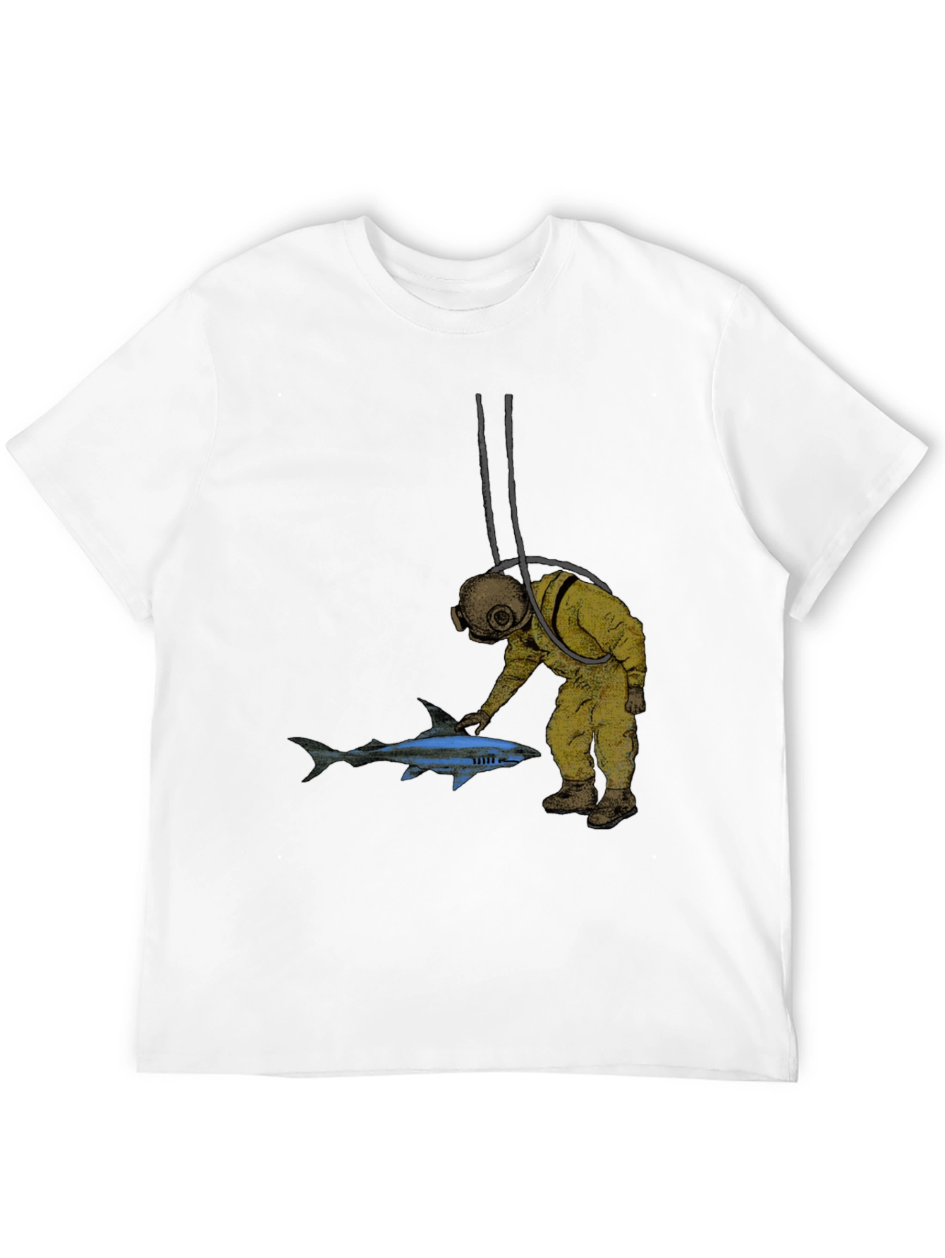 Diver & Shark Graphic Tee - Unique Design