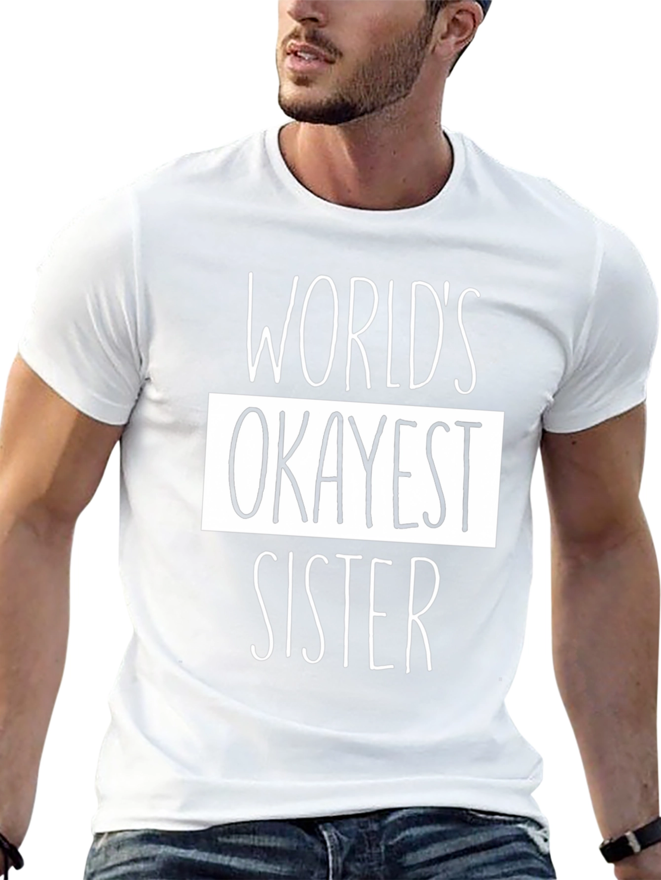 Worlds Okayest Sister Black Graphic Tee