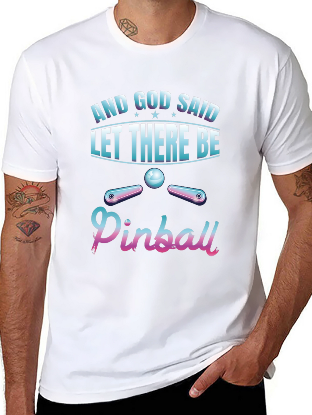 And God Said Pinball T-Shirt - Unique Design