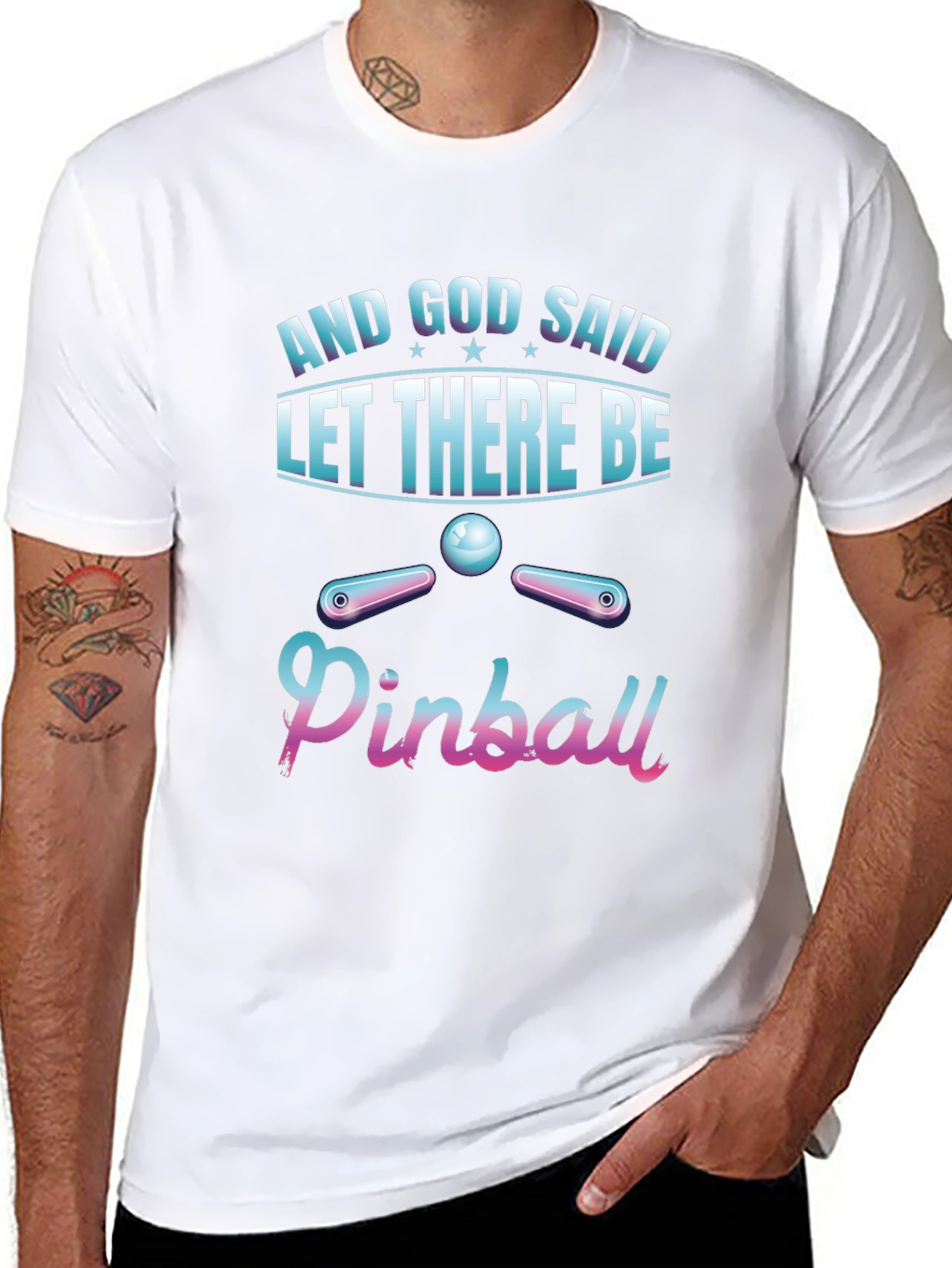 And God Said Pinball T-Shirt - Unique Design