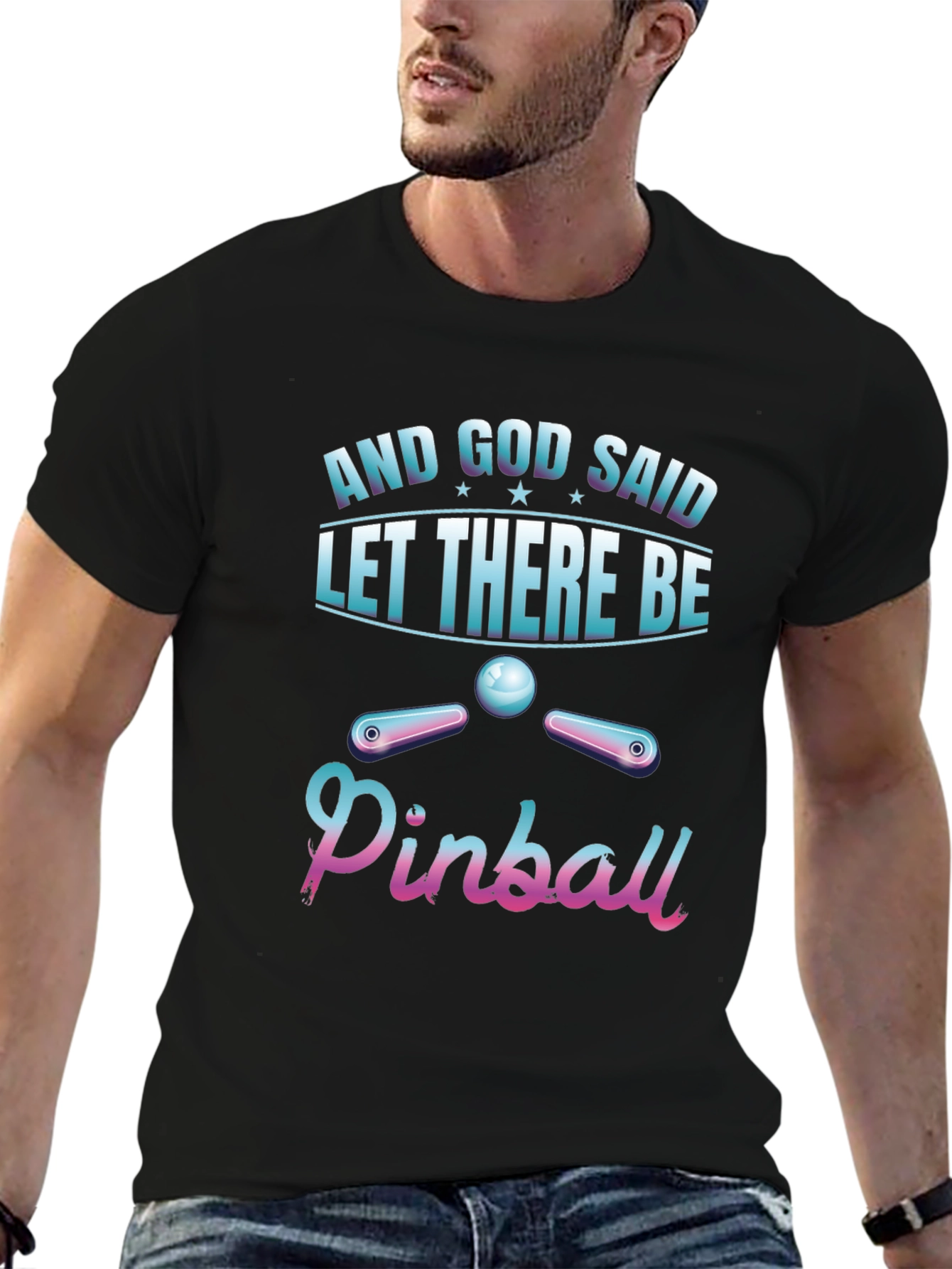 And God Said Pinball T-Shirt - Unique Design