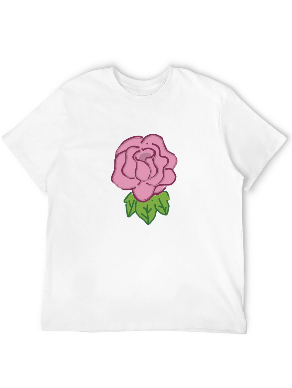Rose Graphic Tee - Black Cotton Casual Wear
