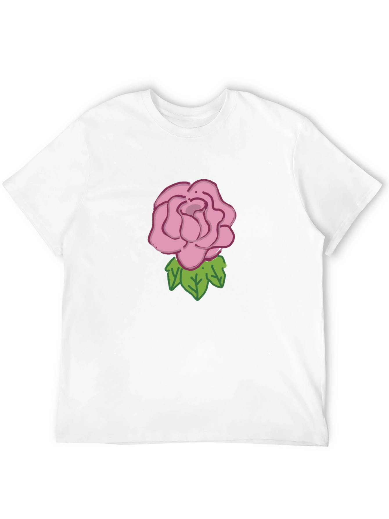 Rose Graphic Tee - Black Cotton Casual Wear