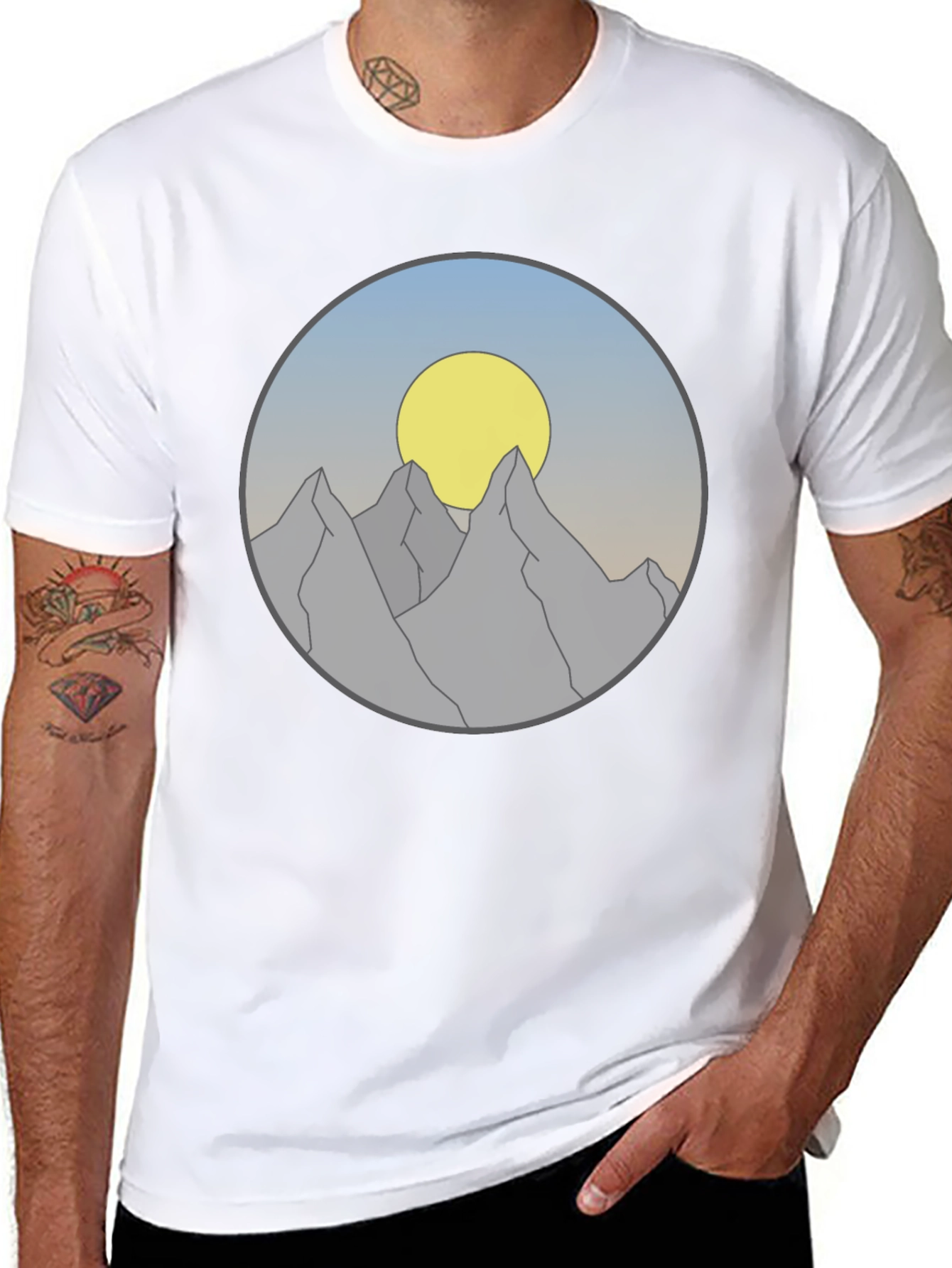 Mountain Sunset Graphic Tee - Adventure Awaits!