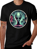 Sick Vibes Alien Graphic Black T-Shirt