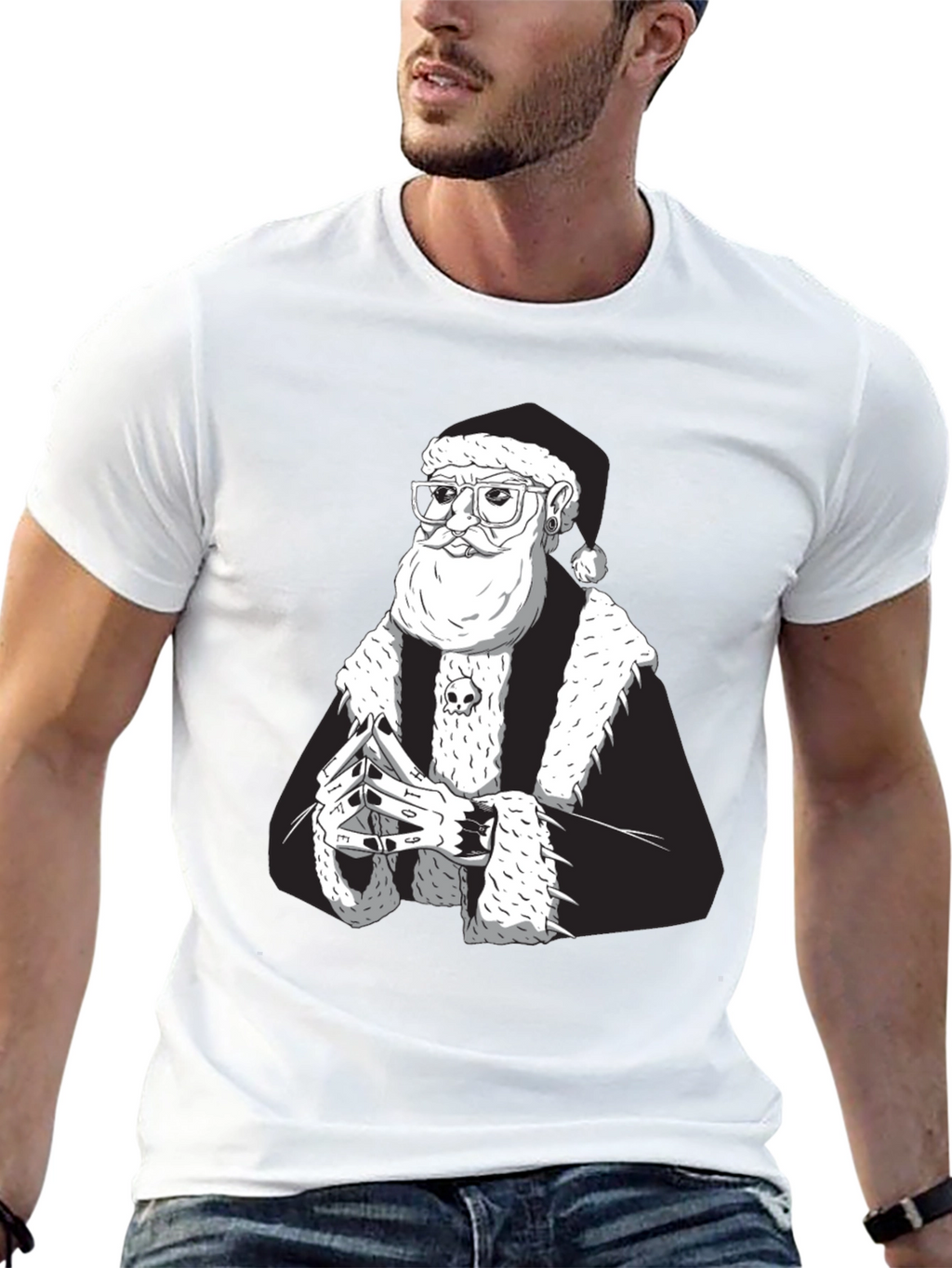 Cool Santa Black T-Shirt