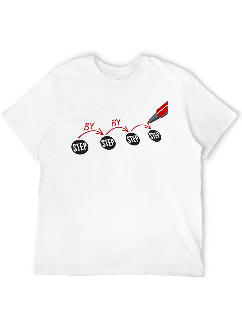 Step by Step Graphic Print Black T-Shirt