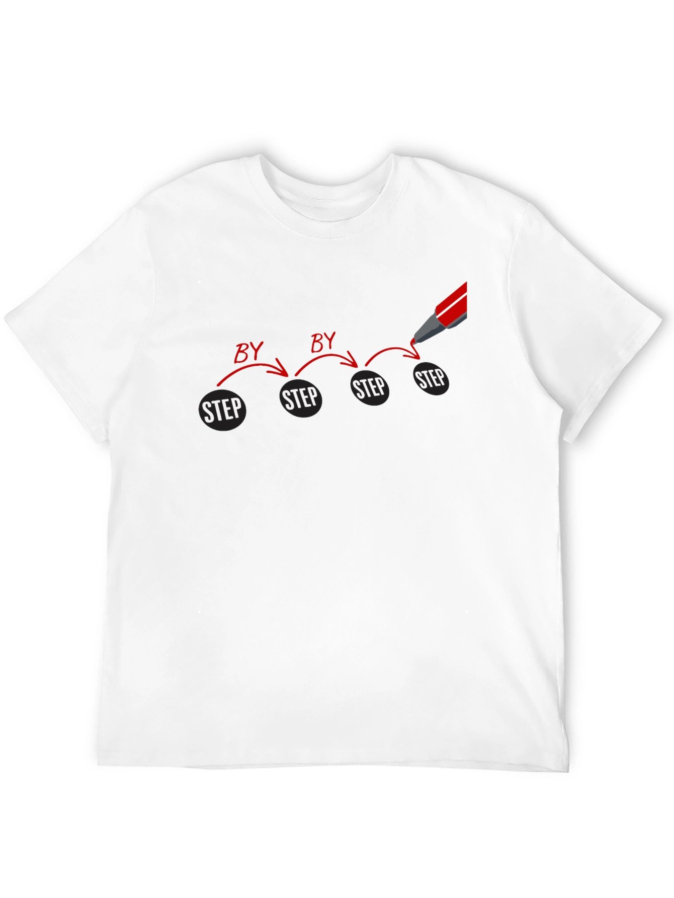 Step by Step Graphic Print Black T-Shirt