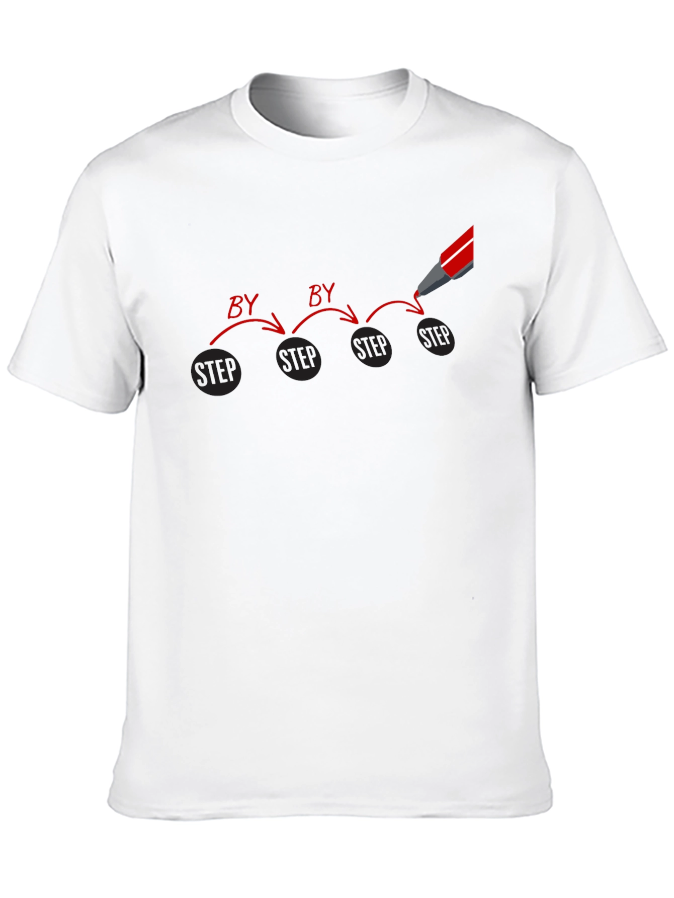 Step by Step Graphic Print Black T-Shirt