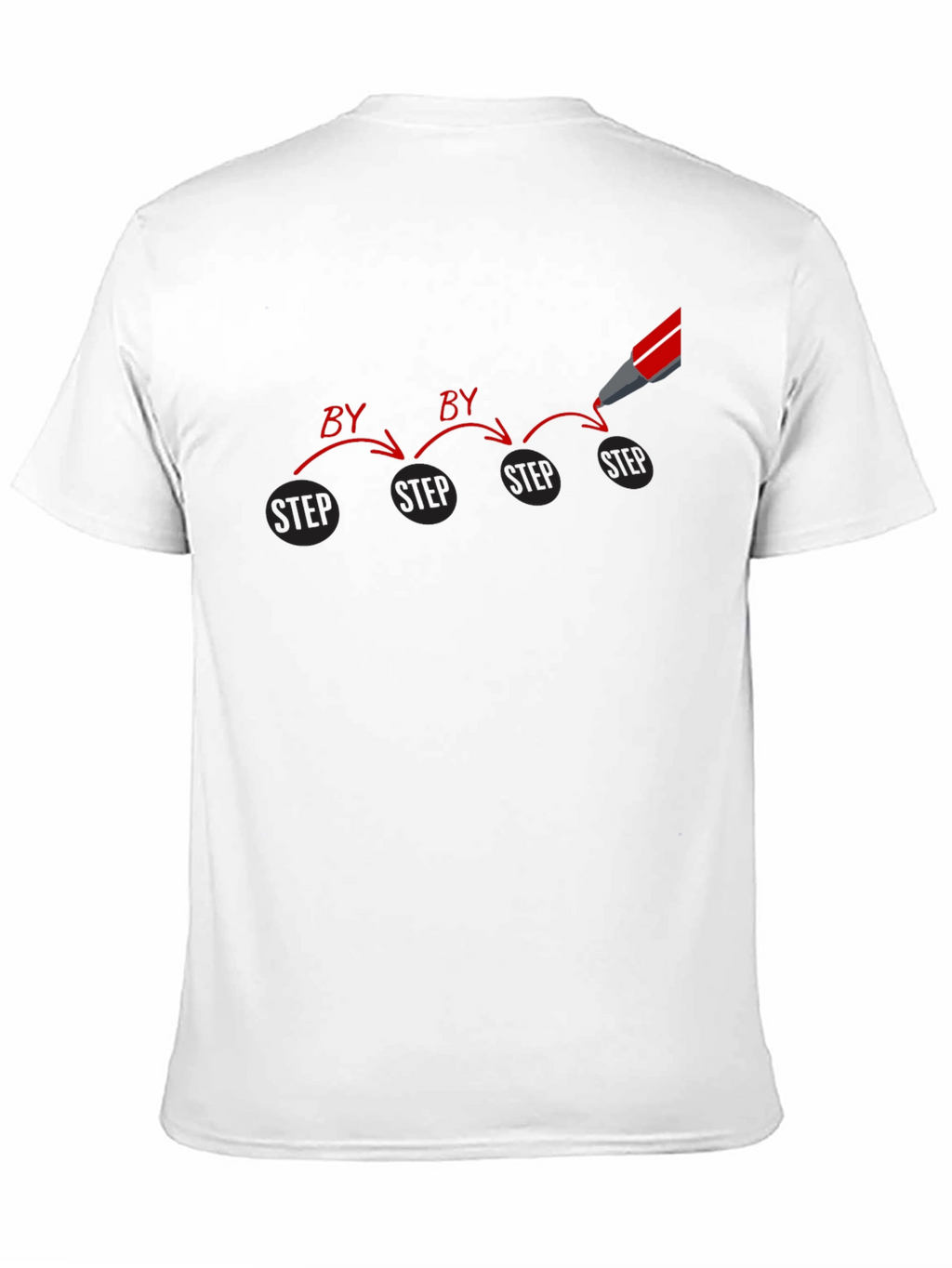 Step by Step Graphic Print Black T-Shirt