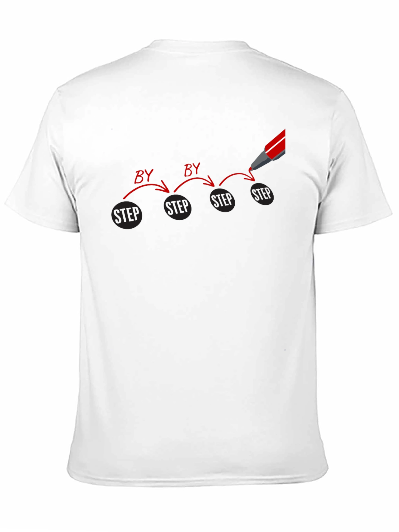 Step by Step Graphic Print Black T-Shirt