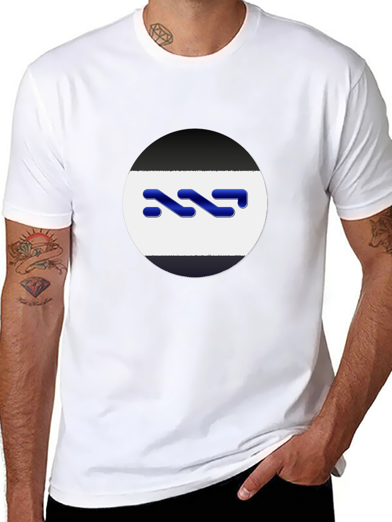 Abstract Logo Graphic Tee - Modern Black T-Shirt