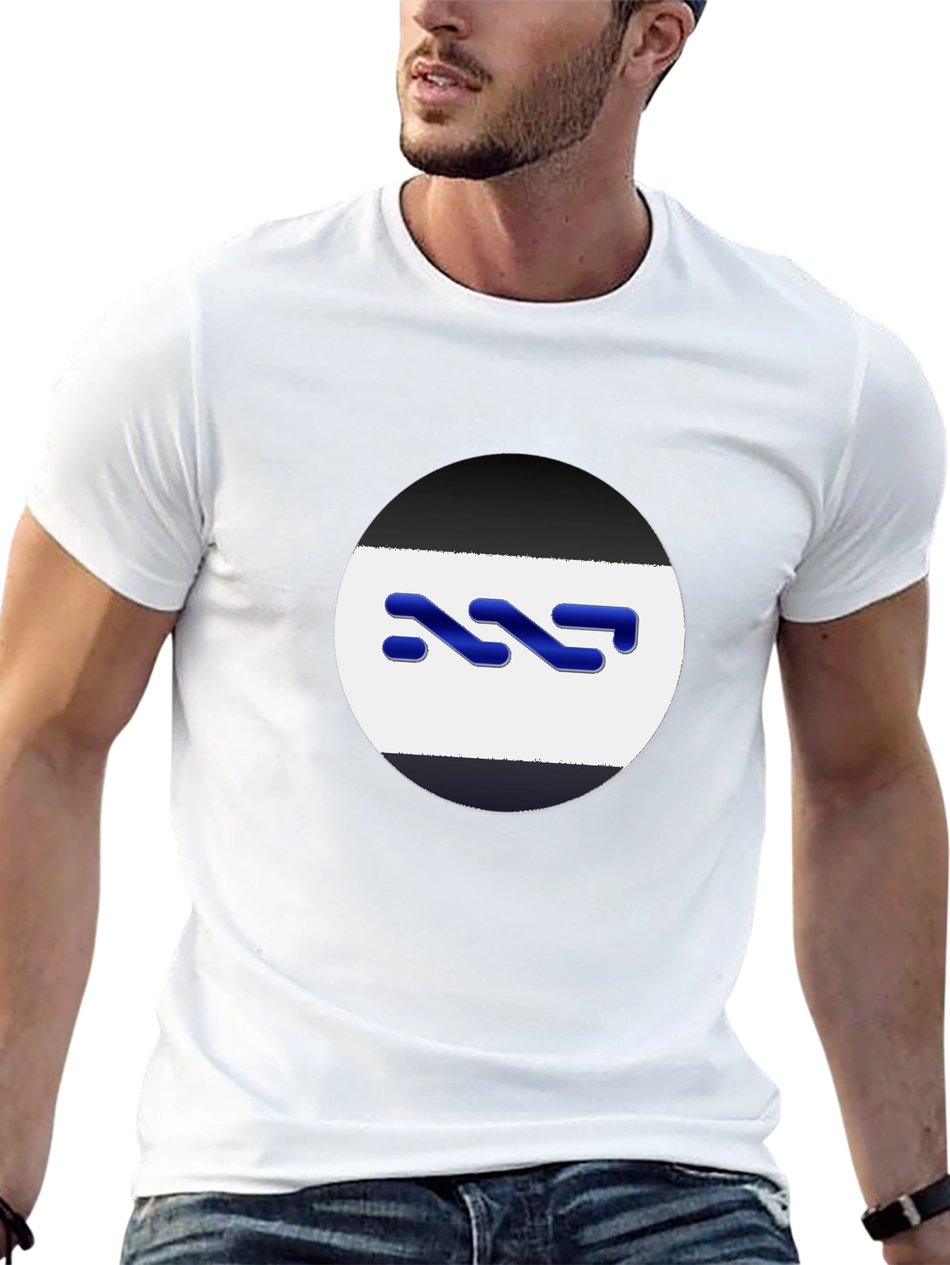 Abstract Logo Graphic Tee - Modern Black T-Shirt