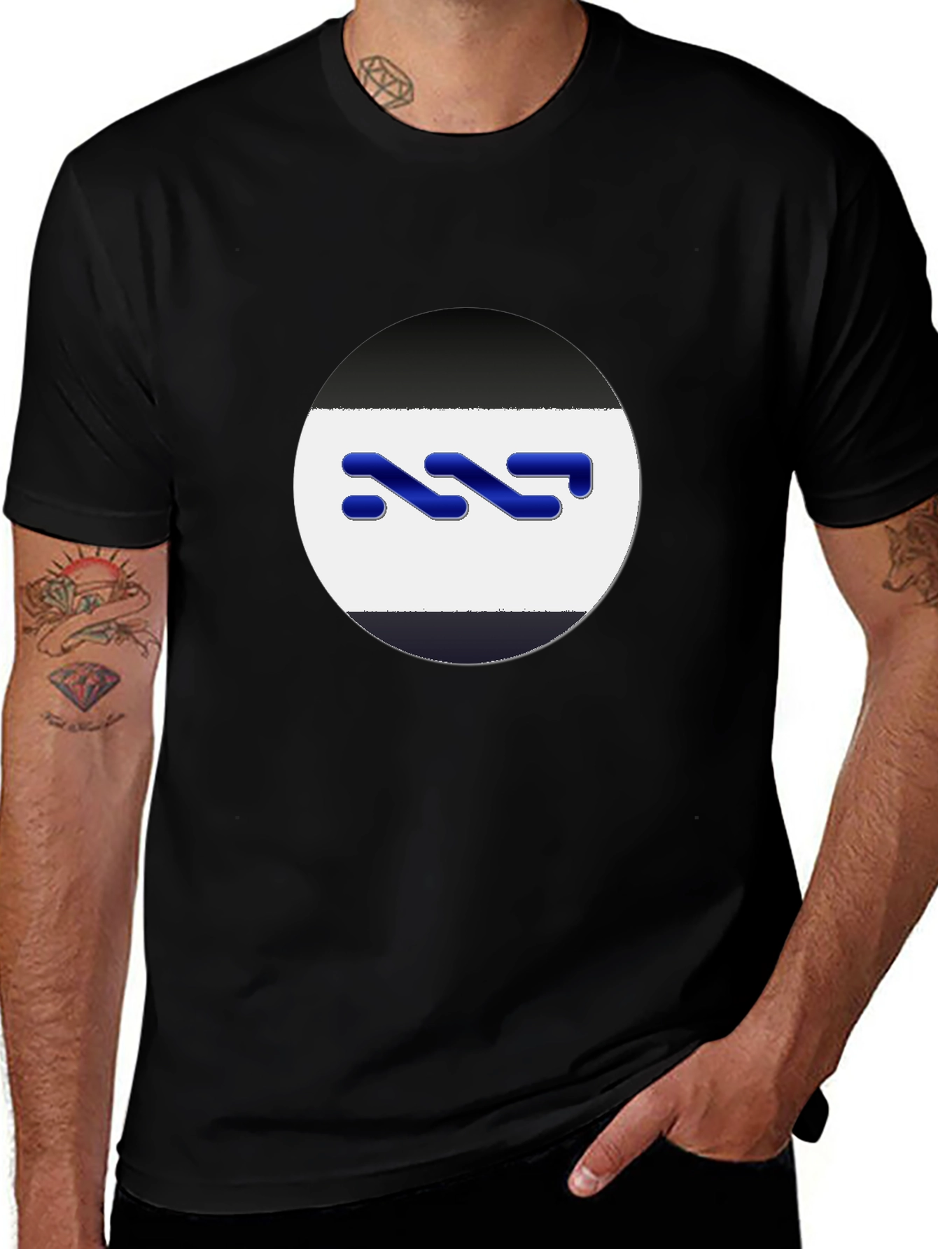 Abstract Logo Graphic Tee - Modern Black T-Shirt