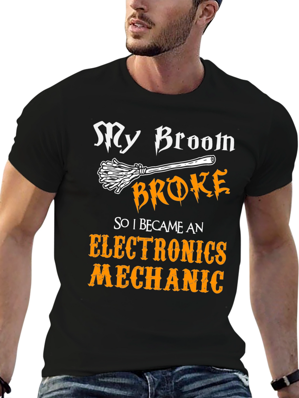 My Broom Broke Electronics Mechanic T-Shirt