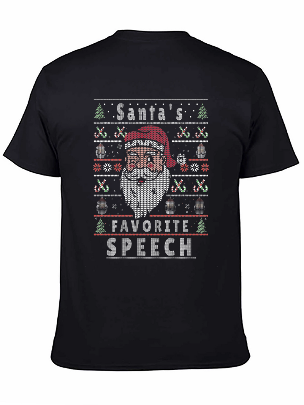 Santas Favorite Speech Black T-Shirt