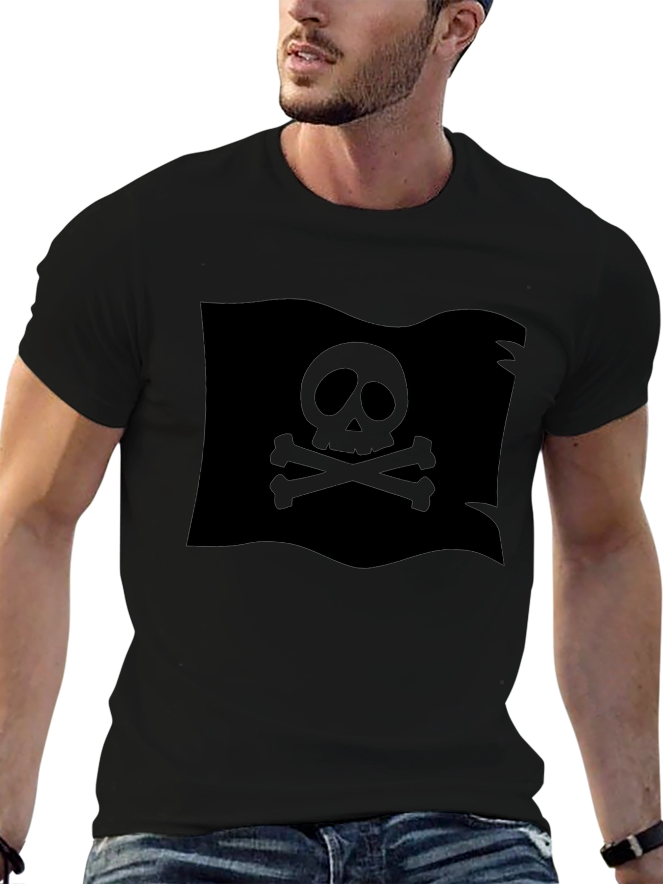 Black Pirate Flag Skull T-Shirt