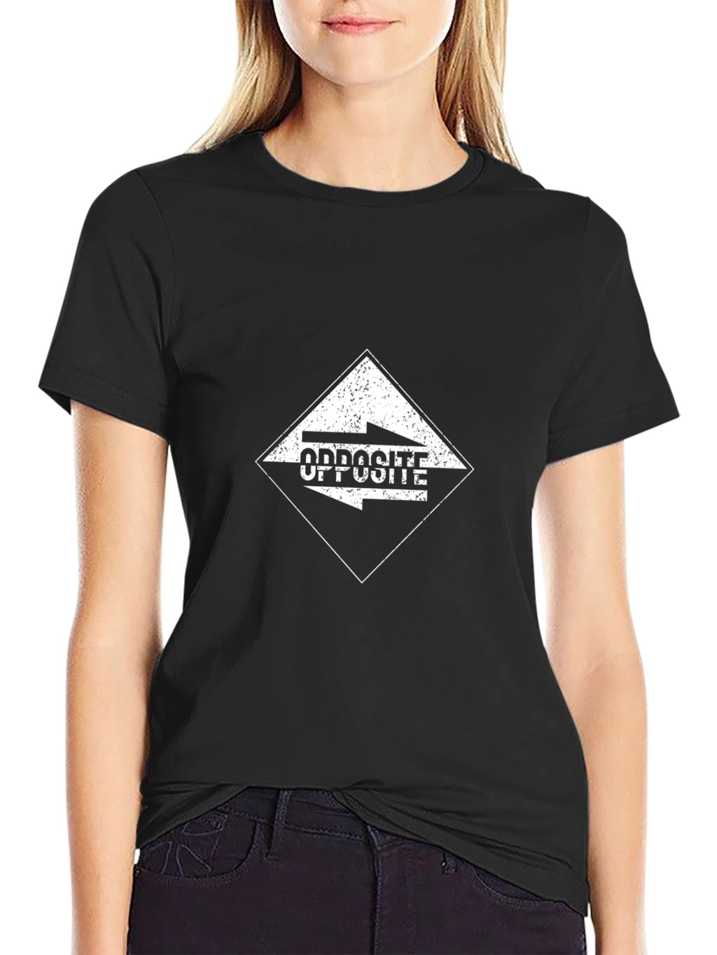 Opposite Arrow Black Graphic Tee