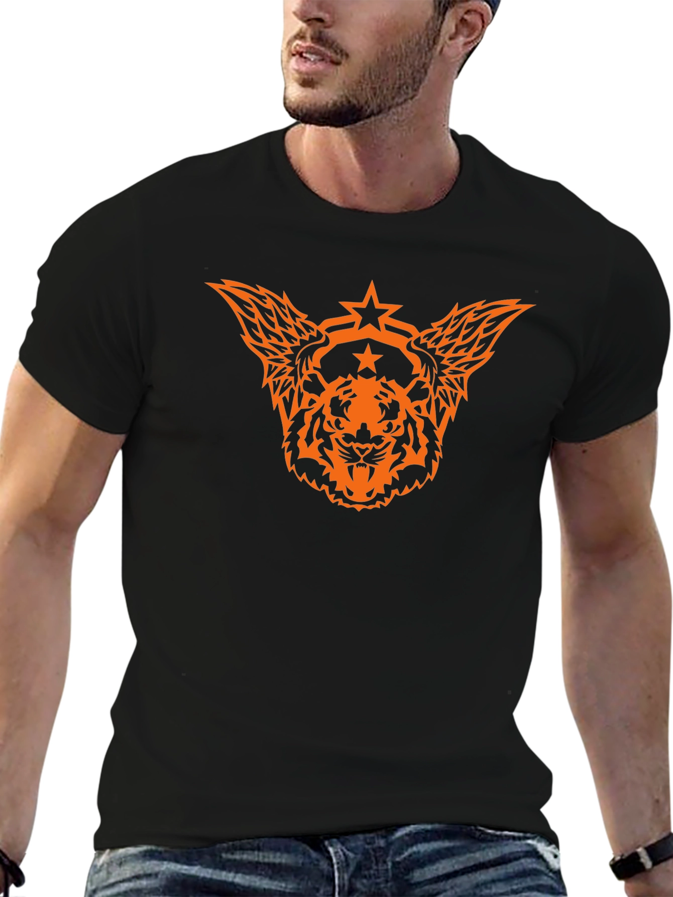Tiger Star Graphic Black T-Shirt